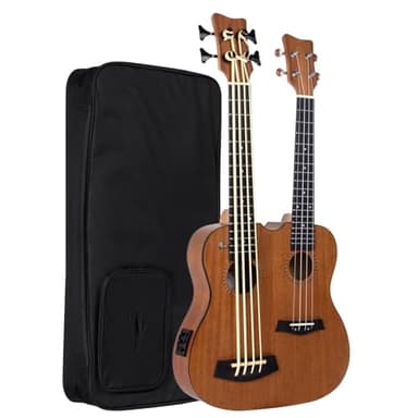 MJRQWS Adult Ukulele Professional 28 Inch Double Neck Headstock Mahogany Ukulele