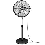 Simple Deluxe 18 Inch Pedestal Standing Fan, High Velocity, Heavy Duty Metal For Industrial, Commercial, Residential, Greenhouse Use, Black