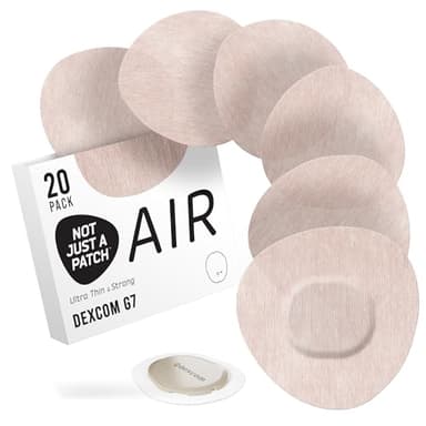 Not Just A Patch Air Dexcom G7 Adhesive Patches (20 Pack) - Stelo CGM & Dexcom G7 Over Patches with Ultra-Hold Durable Sensor Covers - Beige