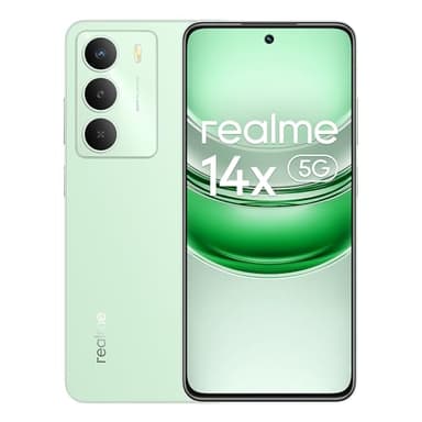 realme 14x 5G Smartphone 6+128GB, Peridot Green, 6.67-inch Screen, 120Hz Display, 5000mAh Battery, 50MP AI Camera, MediaTek Dimensity 6300, ArmorShell Protection, IP64