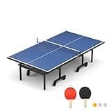 Pinklion Folding Ping Pong Table, Portable Indoor/Outdoor Ping Pong Table with Quick Clamp Net and Lockable Wheel, 15mm Professional MDF Table Tennis Table with 2 Paddles and 3 Balls