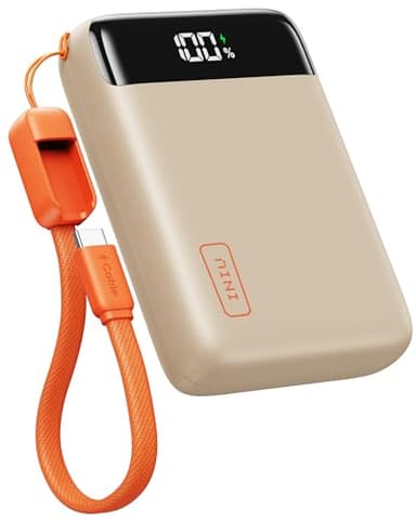INIU Portable Charger, Smallest 22.5W 20000mAh USB C in & Out Power Bank Fast Charging, PD 3.0+QC 4.0 LED Display Phone Battery Pack Compatible with iPhone 17 16 15 14 Pro Samsung S24 Google, Beige