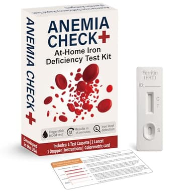 Iron Deficiency Test Kit at-Home – Self-Testing Iron Level for Men, Women, Adults, and Children