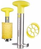 Pineapple Cutter and Corer, Pineapple Corer and Slicer Tool,[Reinforced sharp blades & Heavy duty & Durable], Yhtawoo Best Pineapple Peeler, Stainless Steel Decorer Fruit Knife, Easy Core Remover