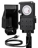 DEWENWILS Outdoor Mechanical Power Strip Timer, 24 Hour Multi Socket, Waterproof 6 Outlet Garden Power Stake, 6 ft Cord, 1800W/15A Heavy Duty, for Lights, Yard, Garden