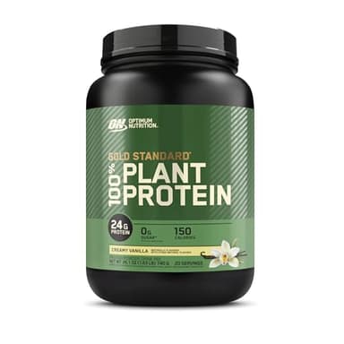 Optimum Nutrition Gold Standard 100% Plant Based Protein Powder, Gluten Free, Vegan Protein for Muscle Support and Recovery with Amino Acids - Creamy Vanilla, 20 Servings (Packaging May Vary)