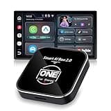 2025 Smart Ai Box 2.0 Wireless CarPlay Android Auto Adapter Dongle for Cars with OEM Wired CarPlay, Magic CarPlay Ai Box Streaming YouTube TikTok Netflix Video Apps, Support TF Card GPS Dual WiFi
