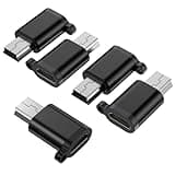Mini USB Male to Micro USB Female Adapter, USB Female to Mini USB 2.0 Male Convert Connector Support Charging &Data Transfer Compatible for Digital Camera/MP3 Player/Mobile Hard Drive/Dash Cam(5 Pack)