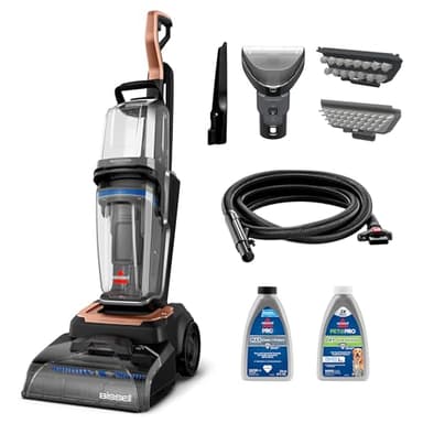 BISSELL Revolution HydroSteam Carpet Cleaner, Upright Deep Cleaner, HydroSteam Technology, 4-inch Self-Cleaning Tough Stain Tool & Formulas Included, 4123