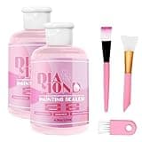 LGYAYARUN Diamond Painting Sealer Glue Kit 2 Pack 8OZ with Silicone Brush, Diamond Art Sealer Clear Finish High Gloss Permanent Hold & Shine Effect Puzzle Glue Clear Diamond Art Kits for Adults