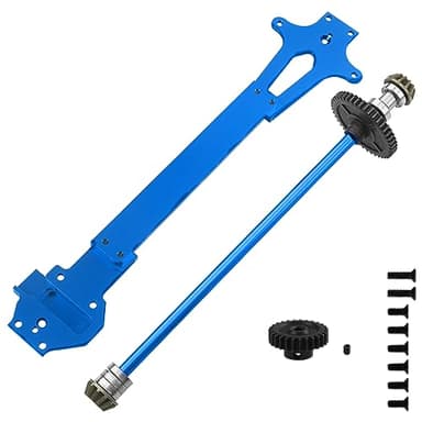 ShareGoo Metal Radio Tray & Central Drive Shaft Center Shaft Compatible with WLtoys 124016 124017 124018 124019 1/12 RC Car Upgrade Parts (Blue)