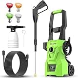REAPP Electric Pressure Washer,Foam Cannon,4 Quick Connect Pressure Nozzles,Power Washer 3000 PSI 2.4 GPM, High Pressure Cleaning Machine for Cars/Fences/Driveways/Patios/Home (Green)