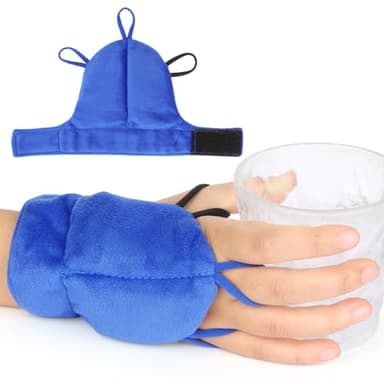 Hoomtree Weighted Gloves for Hand Tremors and Parkinson's, Improved Hand/Wrist Stability & Mobility, Adjustable Wrist, Weights Strengthening Tool (Blue, L)