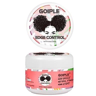 8.8oz Edge Control Wax for Women Strong Hold Non-greasy Edge Control Smoother Edge Wax Styling Gel Edge Control for Black Hair No Flaking, White Residue, Shine and Smooth (Sweet Peach)
