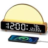 HAODINGMAI Sunrise Alarm Clock Wake Up Light with Sunrise Simulation White Noise Machine Touch Control Bedside Lamps Colors Atmosphere Lamp 30/60/90 Sleep Timer 13 Nature Sounds