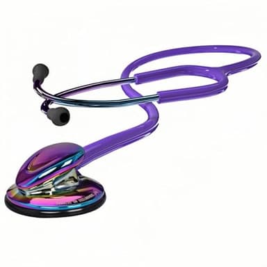 MaiWieel-Classic Stethoscope Rainbow Purple Single Head Stethoscope for Nurses Doctor,EMT Student,Home Medical, Estetoscopio Doctor Accessories Medical Supplies.Alloy Chestpiece,Soft Eartips (Rainbow Purple)