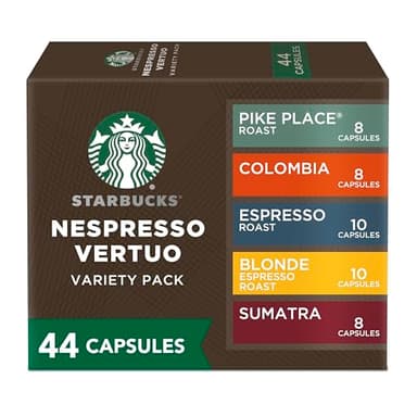 Starbucks by Nespresso Vertuo, Favorite Variety Pack Coffee & Espresso, 44-count Coffee and Espresso Pods, Brews 7.8 oz and 1.35 oz.