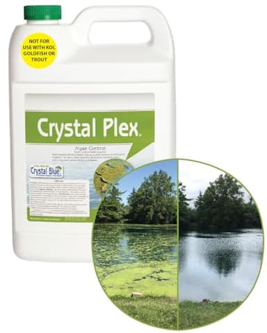 Crystal Plex - Lake and Pond Algaecide Treatment - Liquid Copper Algaecide Kills and Prevents Various Types of Algae (Planktonic, Filamentous, Chara) - 1 Gallon Treats up to 1 Acre