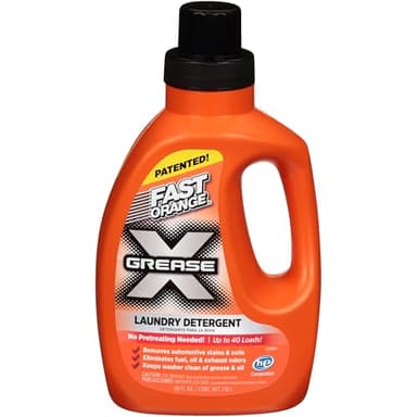 Fast Orange 22340 Fast Orange Grease X Mechanic's Laundry Detergent Liquid, 40 Fl. Oz. Stains, Soils & Odor Eliminator for Clothes, Heavy Duty Formula & Degreaser to Deep Clean Active Wear Clothing