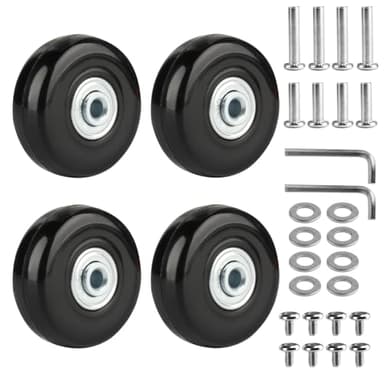 4 Pcs Luggage Replacement Kit, 50mm x 18mm Rubber Replacement Wheels, Luggage Suitcase Replacement Wheels Repair Kit for Suitcase Inline Skate Caster Board