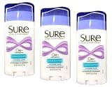 Sure Deodorant 2.6oz Invisible Solid Unscented (Pack of 3)