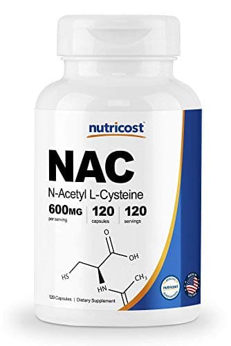 Nutricost N-Acetyl L-Cysteine (NAC) 600mg, 120 Vegetarian Capsules - Non-GMO, Gluten Free, Vegetarian Caps