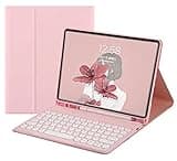 QIYIBOCASE for iPad Mini7 (A17 Pro)/Mini 6 Keyboard Case, Cute Round Keys Detachable Wireless Keyboard with Slim Cover and Pencil Holder for iPad Mini 6th/7th Generation 8.3 Inch (Pink)
