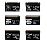 ExpertPower 6V 12Ah SLA Sealed Lead Acid Battery F1 Terminal/Replacement for Portalac GS PE6V13 (6 Pack)