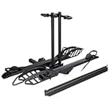 Young Electric Hitch 2-Bike Rack with Ramp Mate R, 200 lbs Capacity E-Bike Carrier for Cars Trucks SUVs Minivans RV, Trailer Foldable Platform Mount Up to 5’’ Fat Tire Electric Bicycle 2'' Receiver