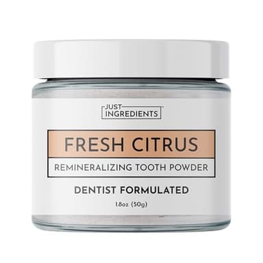Remineralizing Tooth Powder – Fluoride-Free Oral Care – Gently Cleans & Whitens – Supports Strong Teeth & Fresh Breath – Vegan, Non-GMO, Made with Clean Ingredients (Regular, Fresh Citrus)
