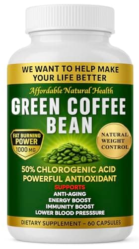 Heaven's Gate Green Coffee Bean Extract Capsules - Standardized to 50% Chlorogenic Acids - 1000 mg per Serving - 60 Capsules - Non-GMO, Gluten-Free, Made in USA