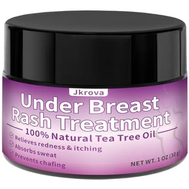 Under Breast Rash Treatment - Under Boobage Sweat & Rash Cream for Breast Chafing, Bra Irritation -Tea Tree Oil Formula, 1 oz