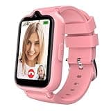4G Kids Smart Watch with GPS Tracker, Kids Cell Phone Watch with Video Call Voice Chat Alarm Clock SOS Camera Math Game HD Touch Screen, Kids Smart Watch Girls