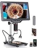 Dcorn 10" HDMI LCD Digital Microscope 1500X,Coin Microscope for Adults with 16MP Camera Sensor,Soldering Microscope with LED Lights Touch Control,TV/Windows/Mac Compatible, Coin Guidebook Included