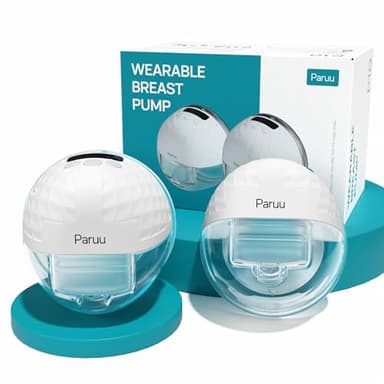 Paruu P10 Hands Free Breast Pump Wearable, 338mmHg Strong Suction, Low Noise, 4 Modes & 9 Levels, Electric Breast Pump Portable, Smart Display, 19/21/24/28mm Insert/Flange, 2 Pack (White)