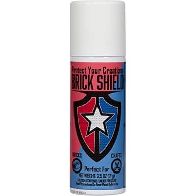BrickShield Plastic Adhesive Spray Glue - Temporary Glue Spray Adhesive for Bricks, Blocks and Multipurpose - Ideal Spray for Crafts, Lego - Net Wt 2.5 oz - Non-Toxic Made in USA