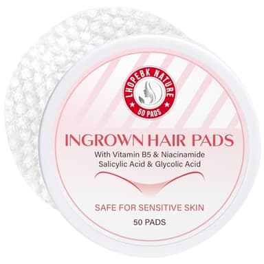 Ingrown Hair Treatment Pads for Face: Prevent Ingrown Hairs with BHA + AHA Soothe Razor Bumps for Bikini Area Underarms Neck Legs After Shave & Waxing Treatment - 50 Pads