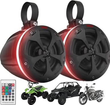 Pyle PLUTV44BTR 4-Inch 800-Watt-Max Waterproof Off-Road Speakers with RGB Lights