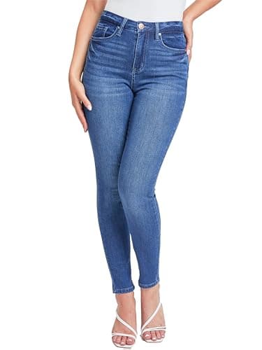 YMI Jeans Women’s Curvy Fit Skinny Jeans, Indigo Blue, 09