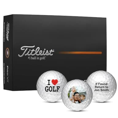 Titleist Pro V1 Custom Golf Balls | Personalized Logo Golf Balls | 12 Pack (1.125 Inch, White, Urethane, Multi-Layer)