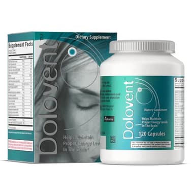 Dolovent - Natural Migraine Relief with Magnesium for Migraines, Vitamin B2 400mg, CoQ10 - Dietary Supplement for Brain Health - 1 Bottle
