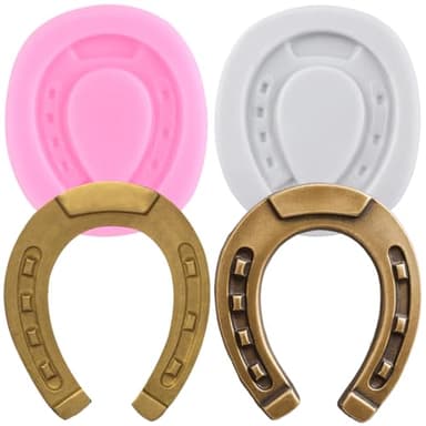 RFGHAC Horseshoe Hoof Silicone Molds Horse Hoof Chocolate Fondant Mold for Cake Decorating Cupcake Topper Chocolate Candy Sugar Gum Paste Polymer Clay Set Of 2