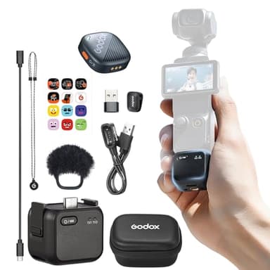 GODOX Cube-OP3 Wireless Lavalier Microphone for DJI Osmo Pocket 3,Noise Cancellation, 10H Battery Life,Mini Wireless Mic for Camera/iPhone/Android, Vlog,Live Streaming (OP3)