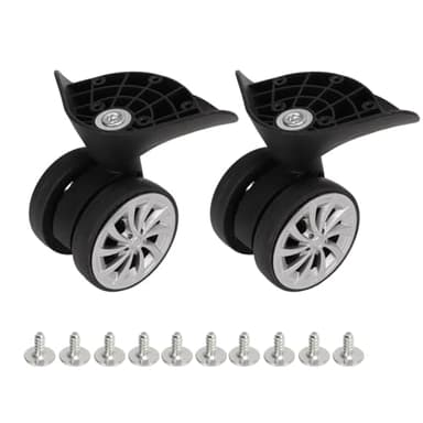 1 Pair Luggage Suitcase Wheels, Luggage Wheels Replacement Travel Suitcase Caster Wheels 360° Swivel, Trunk Luggage Wheel Spare Part Replacement for Luggage Suitcase Trolley, Mute Double Row Wheels
