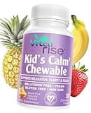 Vital Rise Kids Magnesium Chewables - Daily Supplement, Sugar-Free & Melatonin-Free, Supports a Healthy Stress Response & Focus, Fast-Absorbing Magnesium with L-Theanine, Mixed Fruit Flavor, 30 Count