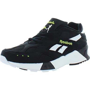 Reebok AZTREK Shoe, Black/White/Solar Yellow, 6 M US