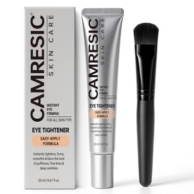 Instant Eye Tightener with Brush, Perfection Firming Lift Cream Temporary Eye Tightener for Under Eye Bags, Puffiness, Fine Lines & Wrinkles, Firms and Smooths for All Skin Types, 0.67 oz