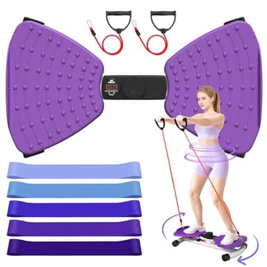 KVKVMO Waist Twister Machine Exercise - Ab Twister Board for Exercise with 5 Resistance Bands, 330LBS Capacity Waist Twisting Fitness Tool with LED Display for Women Home Workout