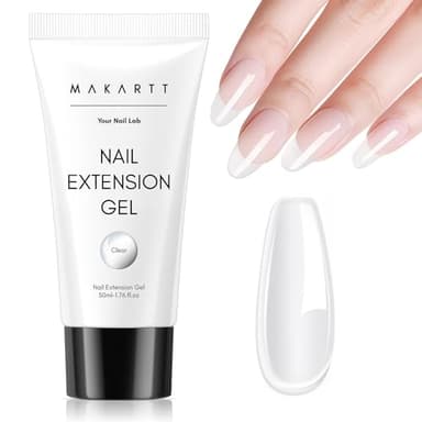Makartt Hema-Free Poly Nail Gel Clear 50ML Gel Builder for Natural-Looking Strengthener 3D Molding Gel for Trendy Nail Art Long-Lasting and Easy to Use for Home Salon