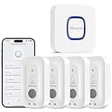 MAXCIO Wi-Fi Water Leak Detector 4 Pack, Smart Water Sensor with 110dB Adjustable Alarm, APP, SMS, Phone Notifications, 1640ft Transmission Range, Suitable for Basement, Bathroom, and Kitchen